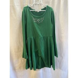 No Comment Girls Green Long Sleeve Dress – Size L (14)
